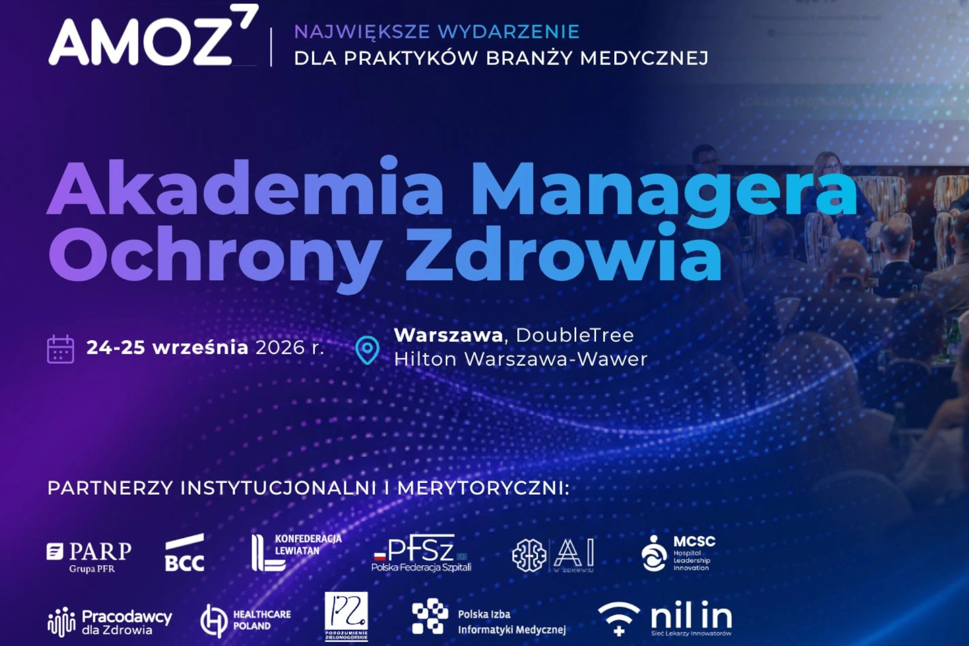 Healthcare Poland institutional partner of the 11th edition of AMOZ Healthcare Manager Academy medical conference 2026 AMOZ partners cover photo HCPL