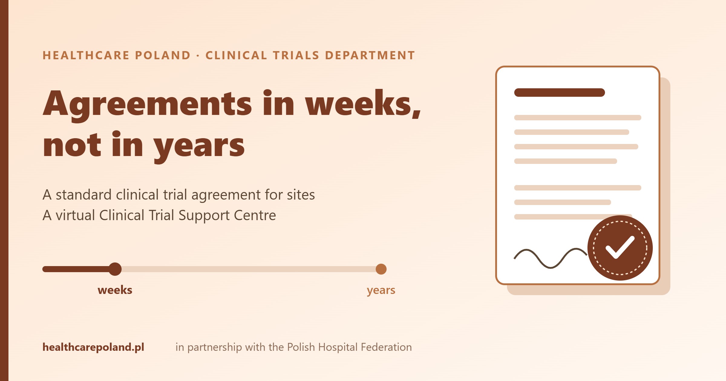 Agreements in weeks, not in years — Healthcare Poland Clinical Trials Department