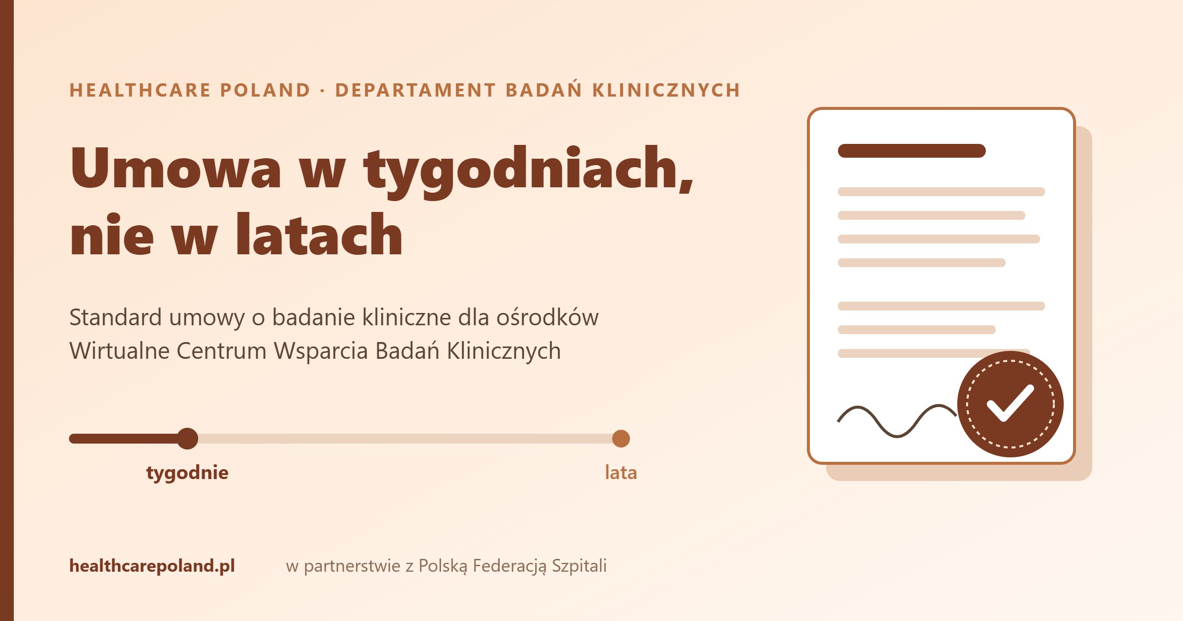 Umowa w tygodniach, nie w latach — Departament Badań Klinicznych Healthcare Poland